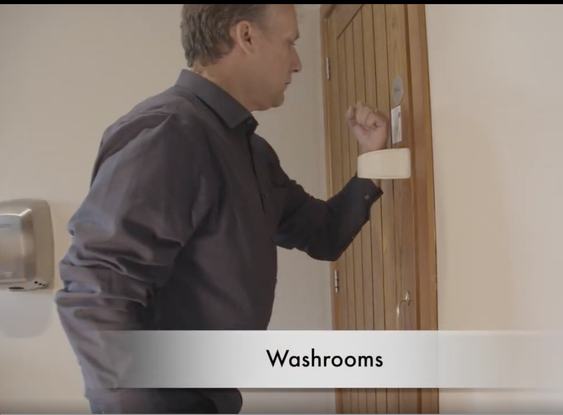 Hands-free door handle.