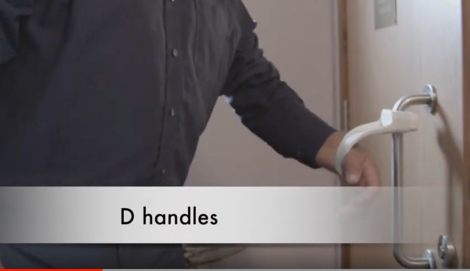 Hands-free door handle.